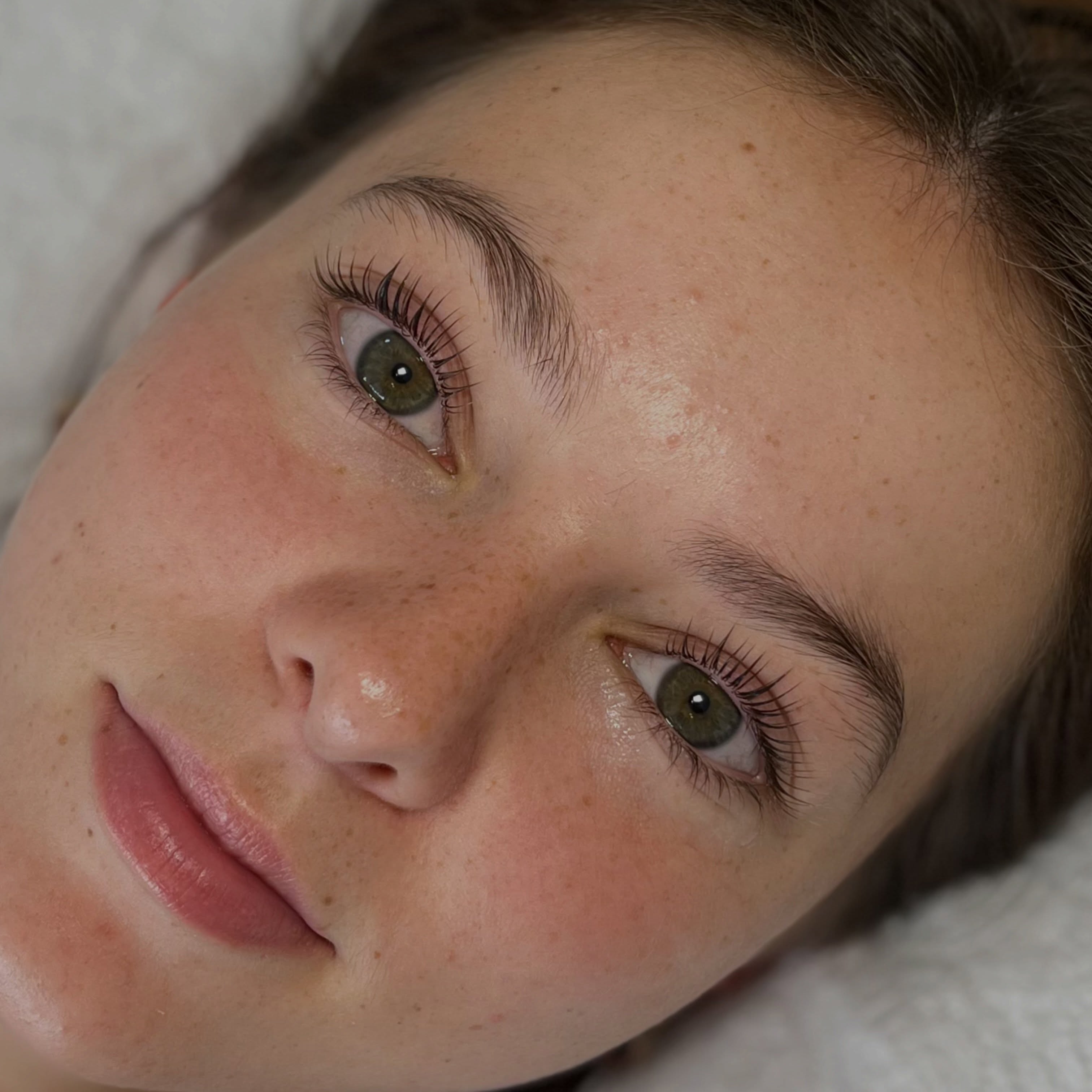 Korean lash lift result with no extensions or mascara